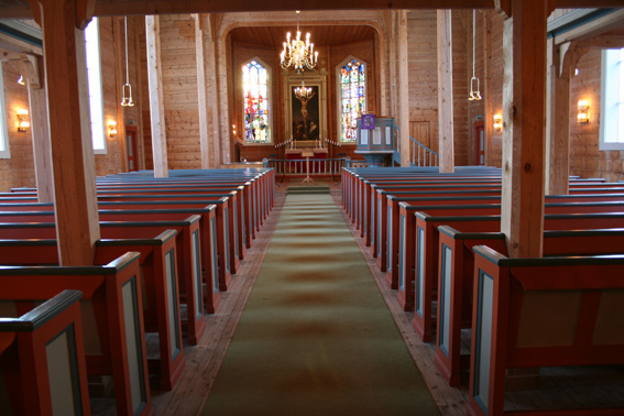 Fil:Hordabø kyrkje Kirkerom fremre.jpg